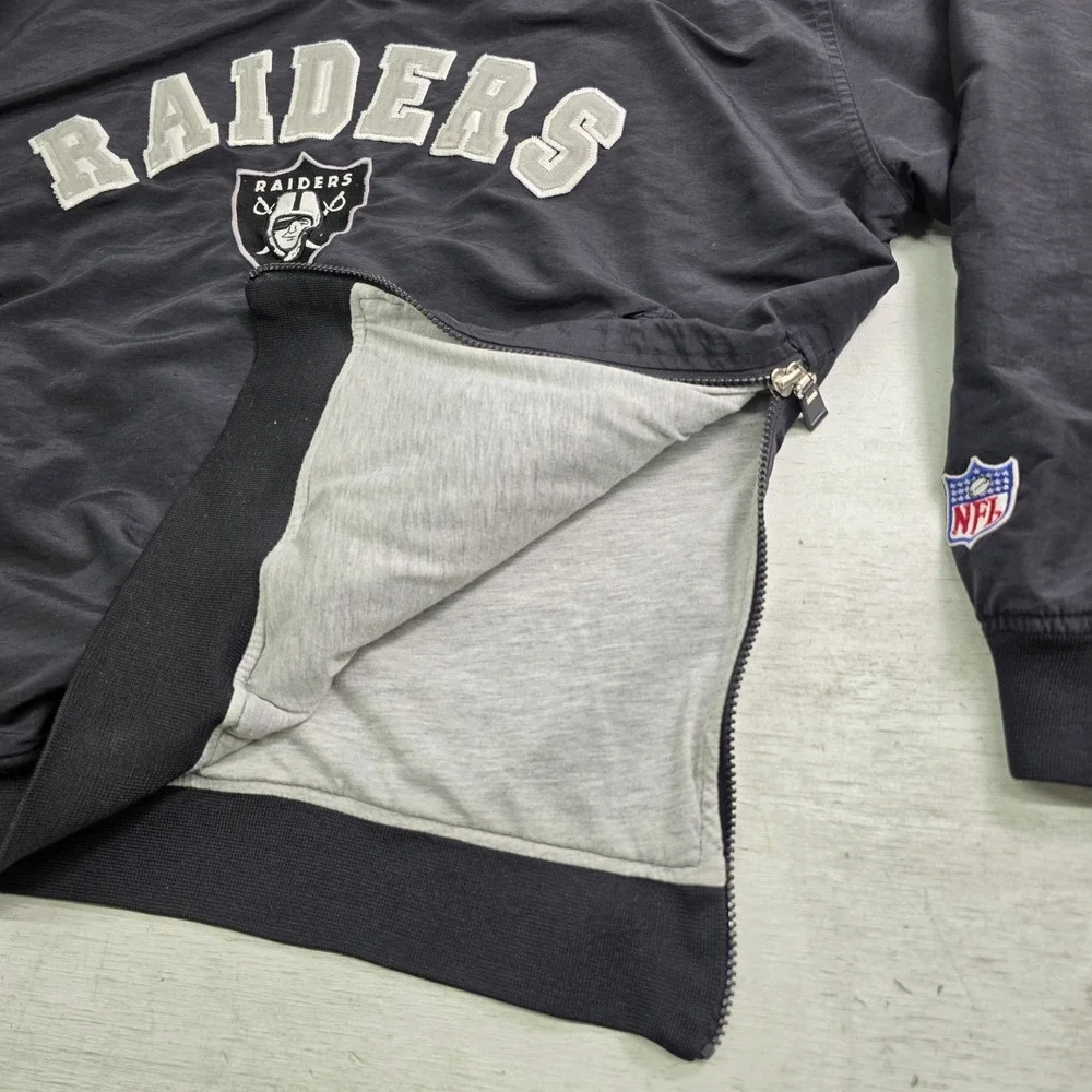 Vintage 90s Starter Pro‎ Line Oakland Raiders Jacket Mens XL V-neck Windbreaker